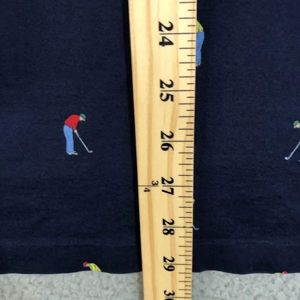 Polo Golf Ralph Lauren Shirt Mens Large Polo‎ Blue Allover Graphic Dadcore Slit